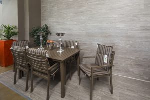 wall clad in vinyl tiles